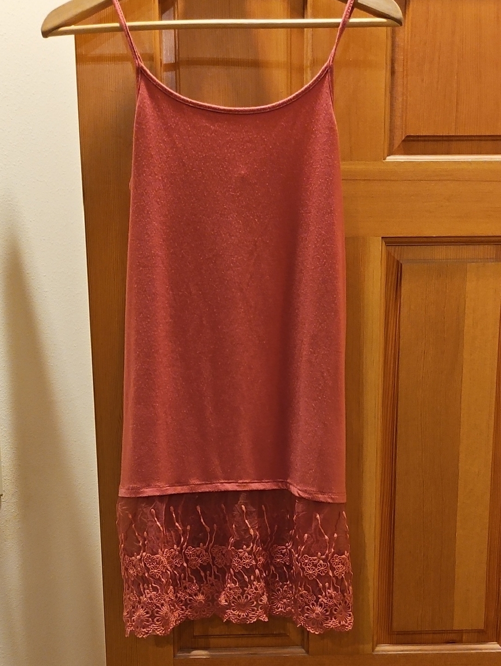 Women's Pink Lace Hem Slip Skirt. Dress Extender